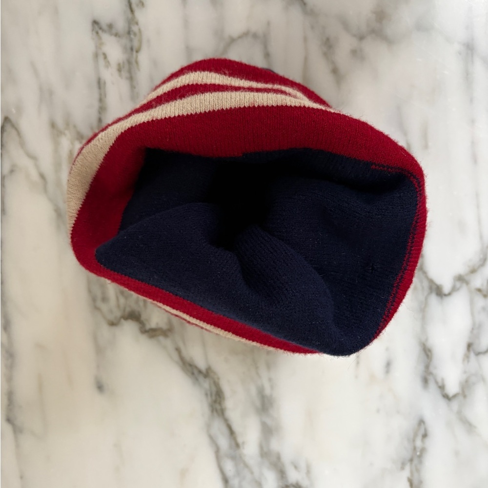 USA Knit Winter Beanie Hat - Red, White & Blue - Picture 3 of 3